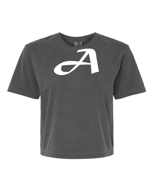 Alphabet A T-Shirt 9 inch calligraphy White ink, Pepper
