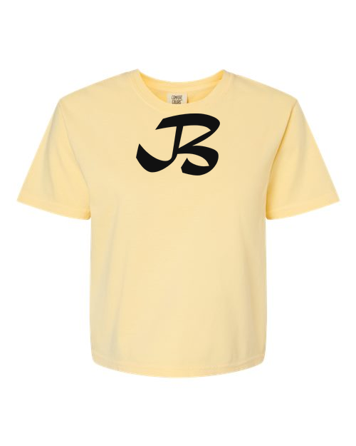 Alphabet B T-Shirt 9 inch calligraphy Black ink, Butter