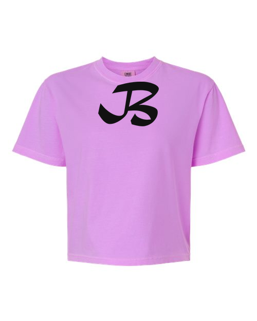 Alphabet B T-Shirt 9 inch calligraphy Black ink, Neon Violet