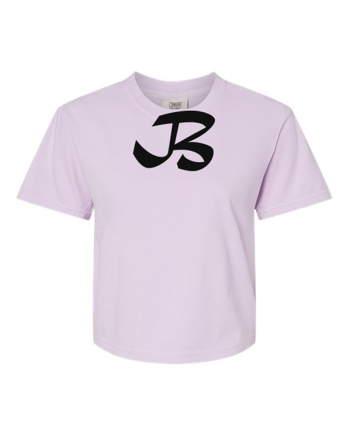 Alphabet B T-Shirt 9 inch calligraphy Black ink, Orchid