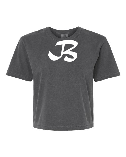 Alphabet B T-Shirt 9 inch calligraphy White ink, Pepper