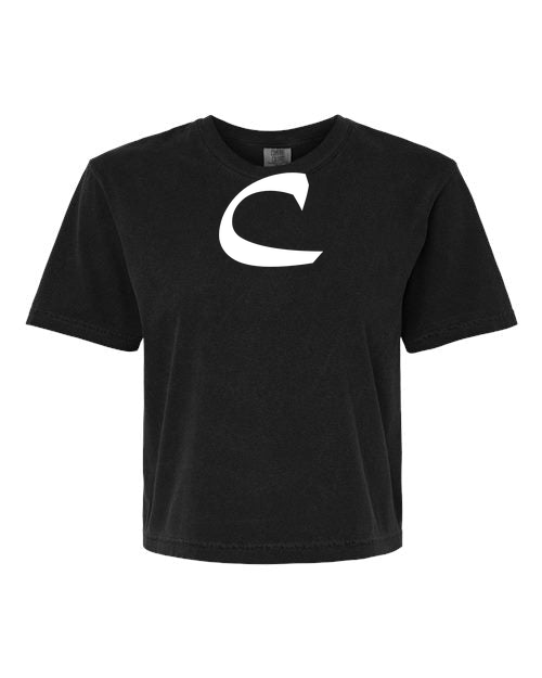 Alphabet C T-Shirt 9 inch calligraphy White ink, Black