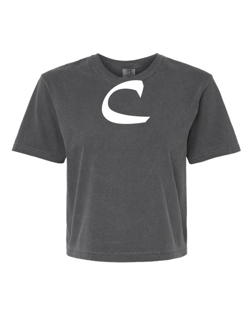 Alphabet C T-Shirt 9 inch calligraphy White ink, Pepper