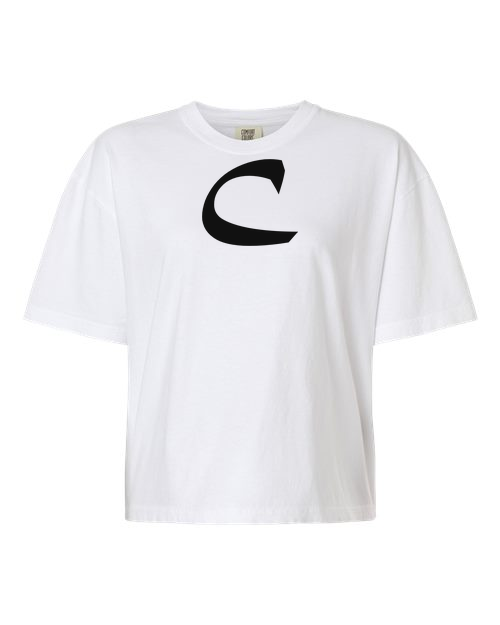 Alphabet C T-Shirt 9 inch calligraphy Black ink, White