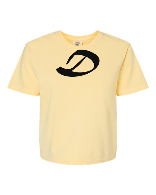 Alphabet D T-Shirt 9 inch calligraphy Black ink, Butter