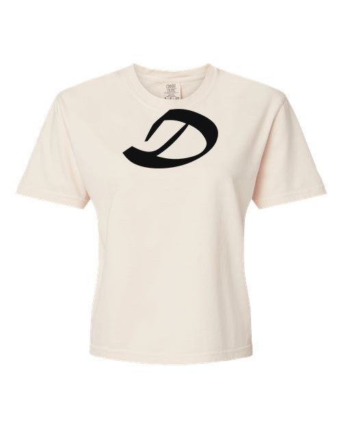 Alphabet D T-Shirt 9 inch calligraphy Black ink, Ivory