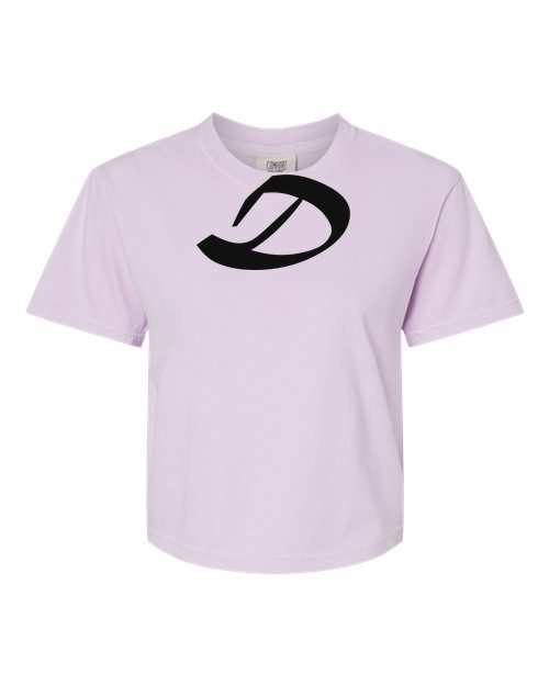 Alphabet D T-Shirt 9 inch calligraphy Black ink, Orchid