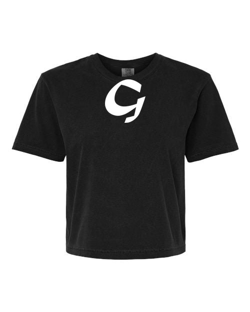 Alphabet G T-Shirt 9 inch calligraphy White ink, Black