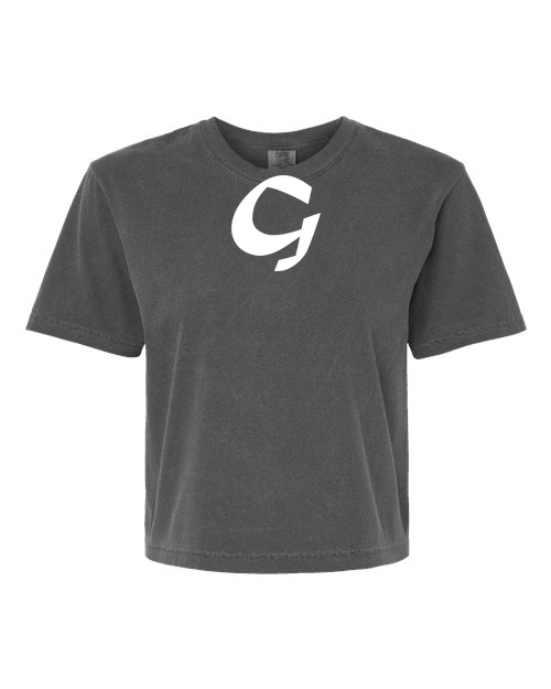 Alphabet G T-Shirt 9 inch calligraphy White ink, Pepper