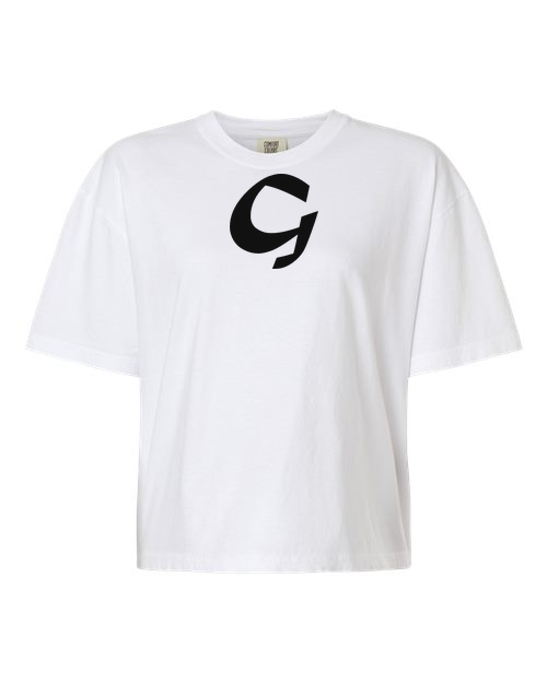 Alphabet G T-Shirt 9 inch calligraphy Black ink, White