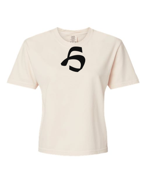 Alphabet H T-Shirt 9 inch calligraphy Black ink, Ivory