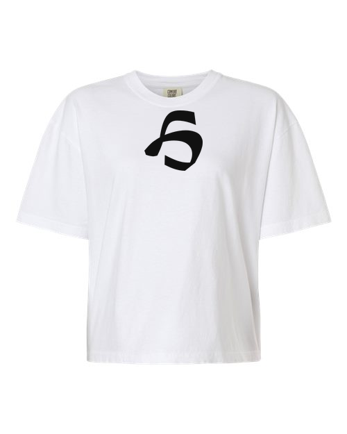 Alphabet H T-Shirt 9 inch calligraphy Black ink, White
