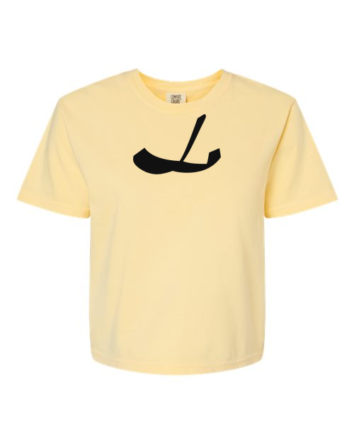 Alphabet L T-Shirt 9 inch calligraphy Black ink, Butter