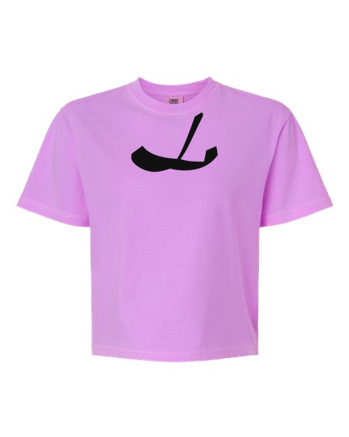 Alphabet L T-Shirt 9 inch calligraphy Black ink, Neon Violet