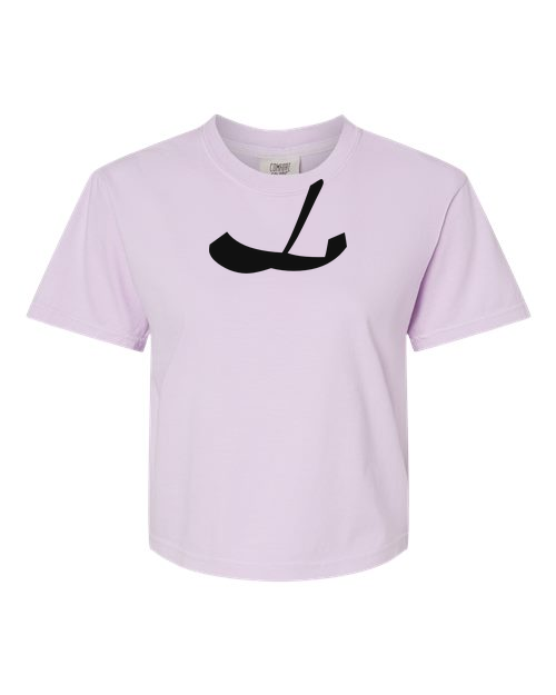 Alphabet L T-Shirt 9 inch calligraphy Black ink, Orchid