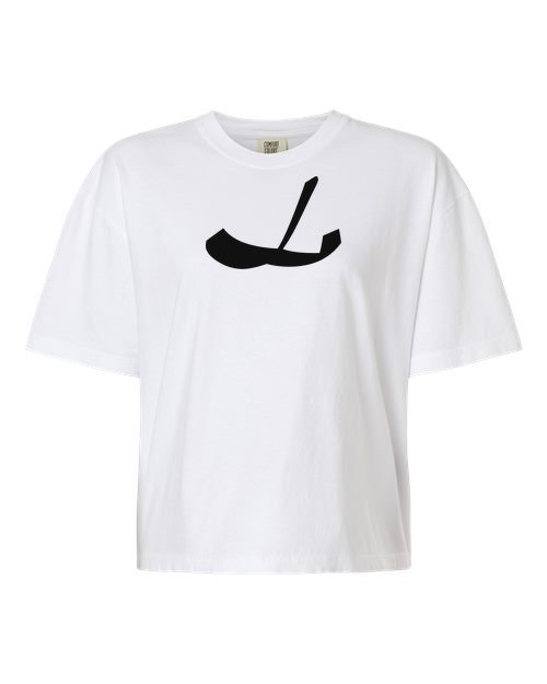 Alphabet L T-Shirt 9 inch calligraphy Black ink, White