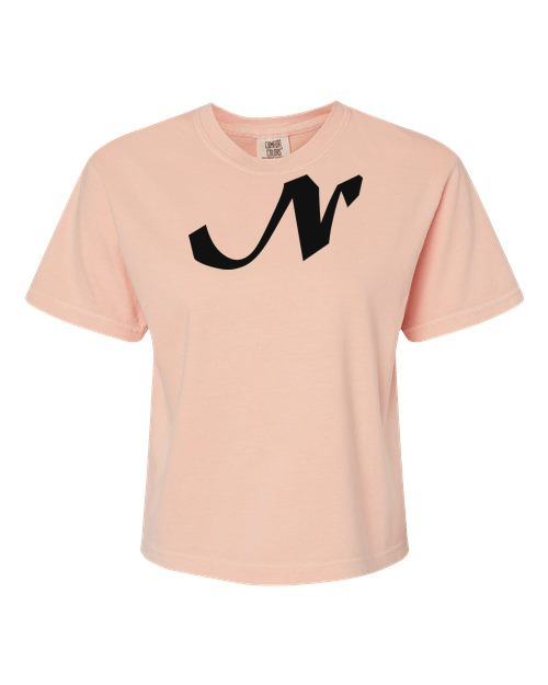 Alphabet N T-Shirt 9 inch calligraphy Black ink, Peachy