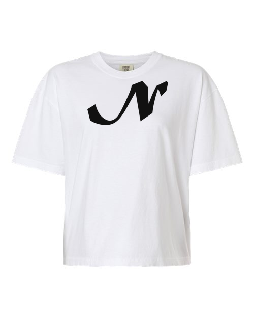 Alphabet N T-Shirt 9 inch calligraphy Black ink, White