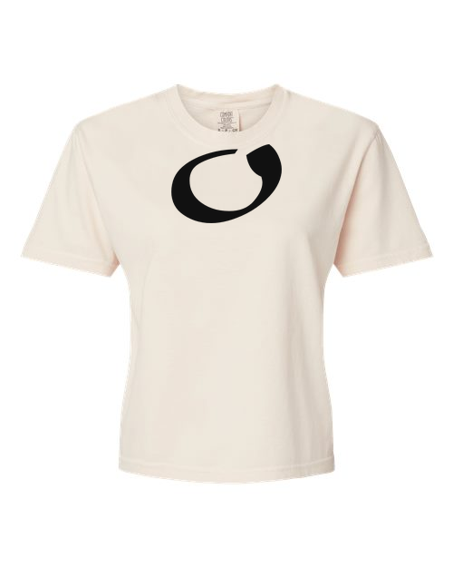 Alphabet O T-Shirt 9 inch calligraphy Black ink, Ivory