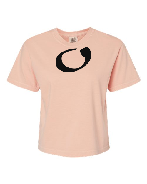 Alphabet O T-Shirt 9 inch calligraphy Black ink, Peachy