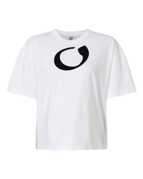 Alphabet O T-Shirt 9 inch calligraphy Black ink, White