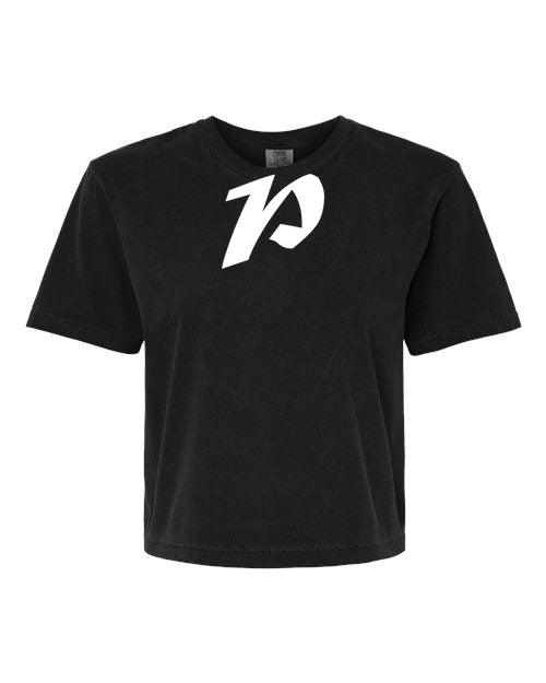 Alphabet P T-Shirt 9 inch calligraphy White ink, Black