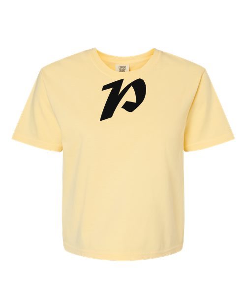 Alphabet P T-Shirt 9 inch calligraphy Black ink, Butter
