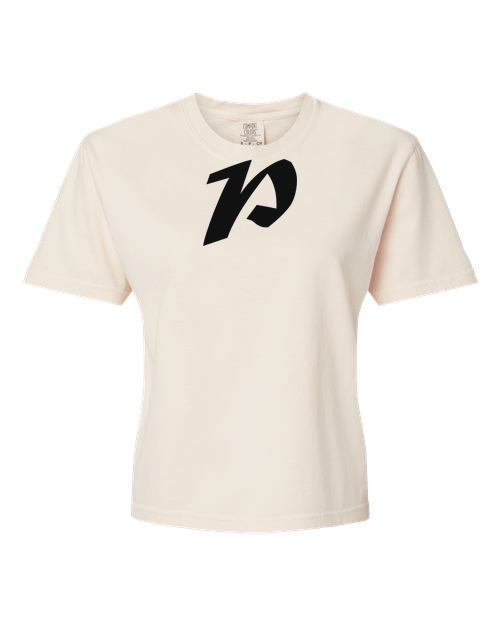 Alphabet P T-Shirt 9 inch calligraphy Black ink, Ivory