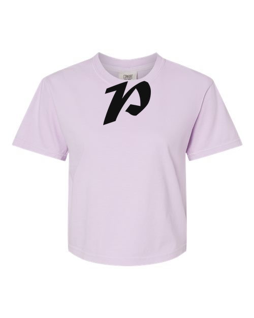 Alphabet P T-Shirt 9 inch calligraphy Black ink, Orchid