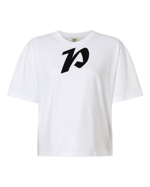 Alphabet P T-Shirt 9 inch calligraphy Black ink, White