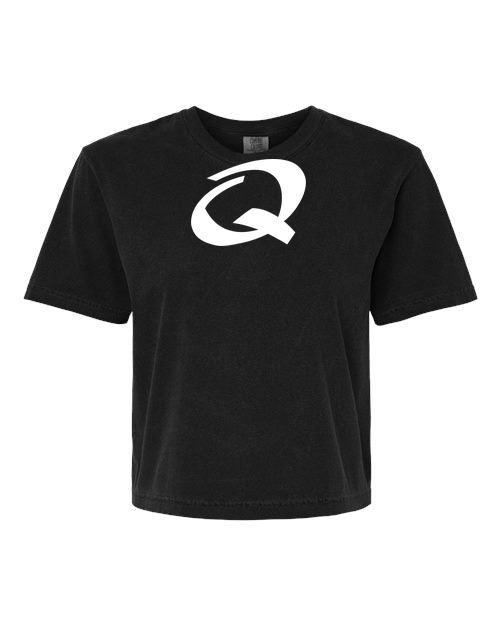 Alphabet Q T-Shirt 9 inch calligraphy White ink, Black