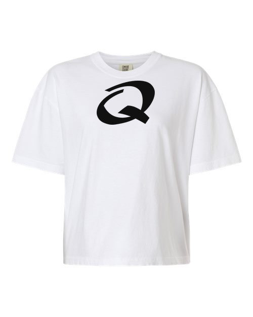Alphabet Q T-Shirt 9 inch calligraphy Black ink, White
