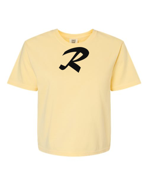 Alphabet R T-Shirt 9 inch calligraphy Black ink, Butter
