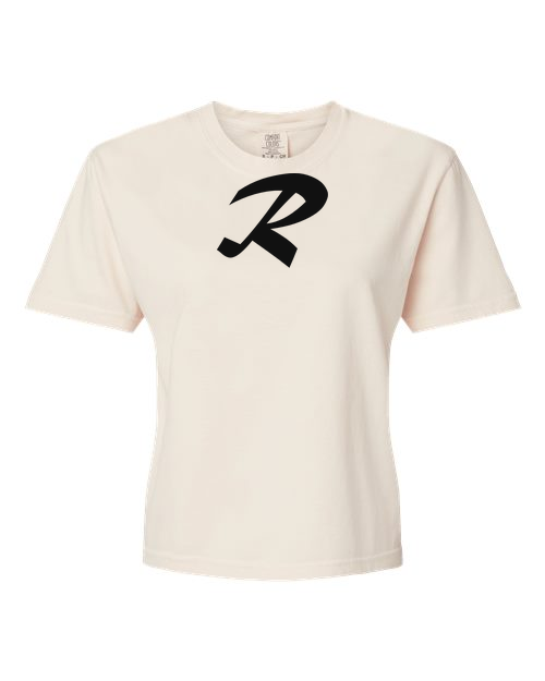 Alphabet R T-Shirt 9 inch calligraphy Black ink, Ivory