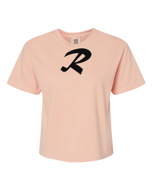 Alphabet R T-Shirt 9 inch calligraphy Black ink, Peachy