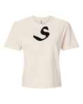 Alphabet S T-Shirt 9 inch calligraphy Black ink, Ivory
