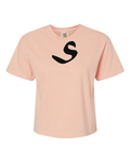Alphabet S T-Shirt 9 inch calligraphy Black ink, Peachy