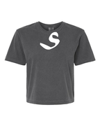 Alphabet S T-Shirt 9 inch calligraphy White ink, Pepper