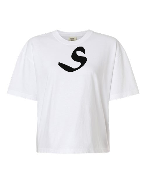 Alphabet S T-Shirt 9 inch calligraphy Black ink, White