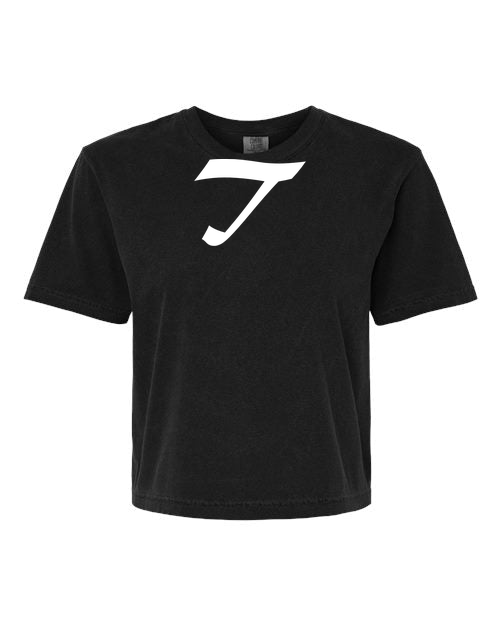 Alphabet T T-Shirt 9 inch calligraphy White ink, Black