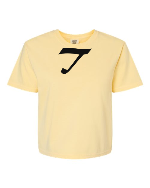 Alphabet T T-Shirt 9 inch calligraphy Black ink, Butter