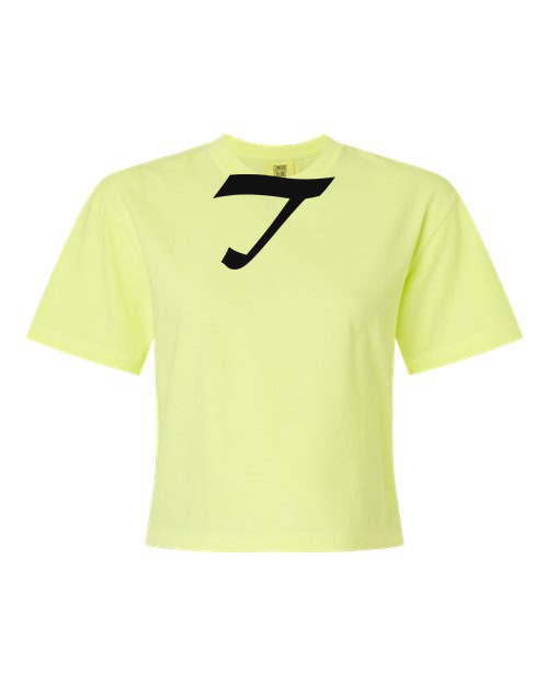 Alphabet T T-Shirt 9 inch calligraphy Black ink, Neon Lemon