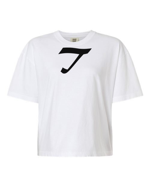Alphabet T T-Shirt 9 inch calligraphy Black ink, White