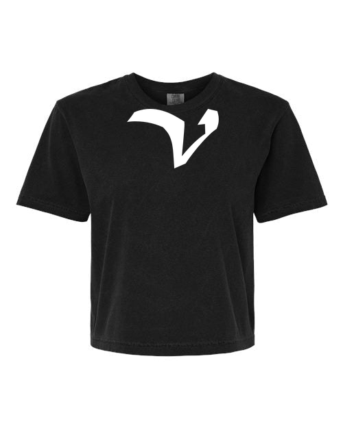 Alphabet V T-Shirt 9 inch calligraphy White ink, Black