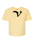 Alphabet V T-Shirt 9 inch calligraphy Black ink, Butter