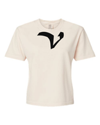 Alphabet V T-Shirt 9 inch calligraphy Black ink, Ivory