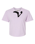 Alphabet V T-Shirt 9 inch calligraphy Black ink, Orchid