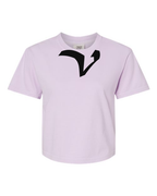 Alphabet V T-Shirt 9 inch calligraphy Black ink, Orchid