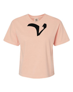 Alphabet V T-Shirt 9 inch calligraphy Black ink, Peachy