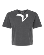 Alphabet V T-Shirt 9 inch calligraphy White ink, Pepper